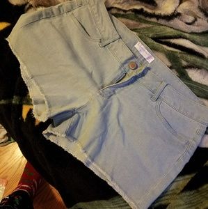 Light blue jean shorts